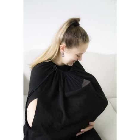 Sal pentru alaptare cu fereastra din tul BabyJem (Culoare: Negru) - imagine 11
